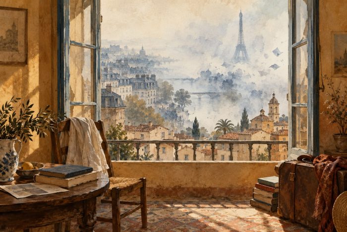 Un recuerdo de París se desvanece tras una ventana mediterránea